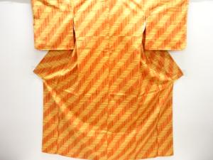 変わり檜垣模様織出し手織り紬着物